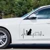 Car Interior Decoration Lovely Cat Electrocardiogram Car Vehicle Reflective Decals Sticker Decoration Auto Parts