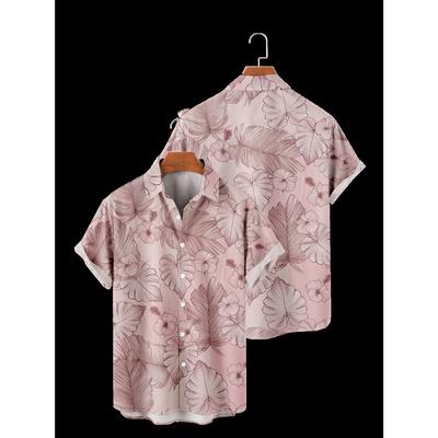 Мужская рубашка с короткими рукавами, напечатанная цифровым способом на 3D-принте, легкая дышащая ткань.