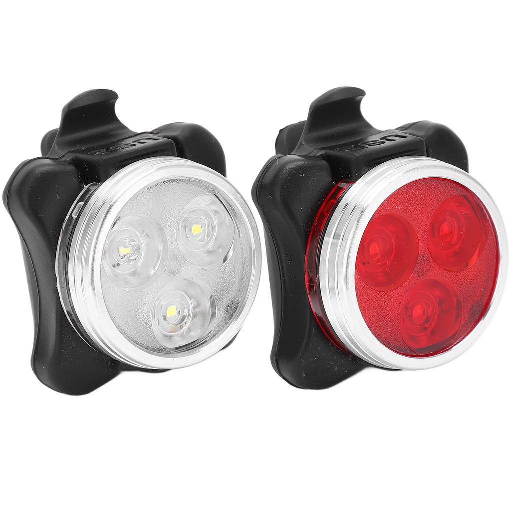 2 Pcs Mountain Bike Headlight and Tail Light Waterproof Lightweight Full Enclosure Design Cycling Warning Equipment