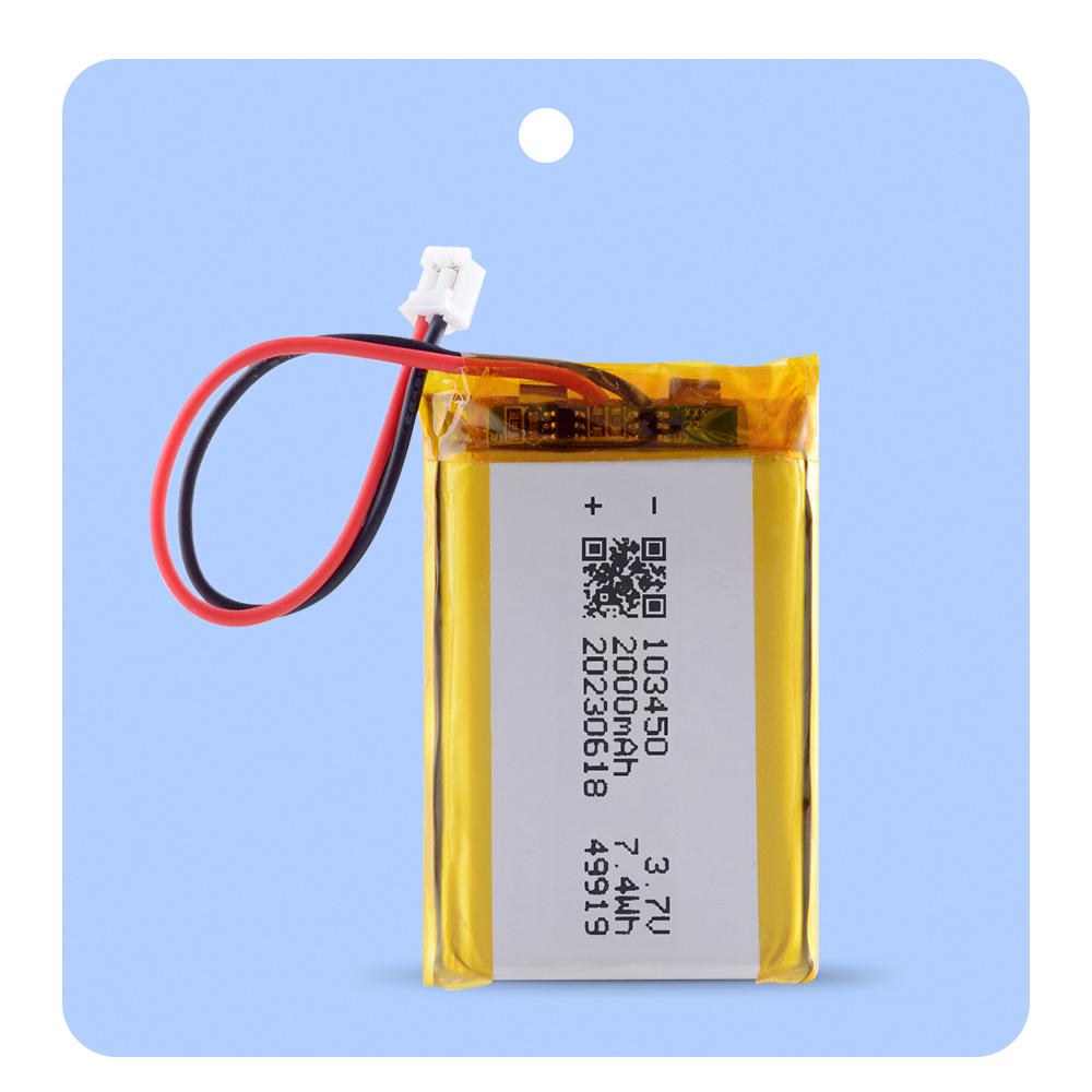 Rechargeable 3.7V 2000mAh Li-Po Battery 103450 Lithium Polymer Battery Li-Po Li Ion Lipo Cells For GPS MP3 MP4 Driving Recorde