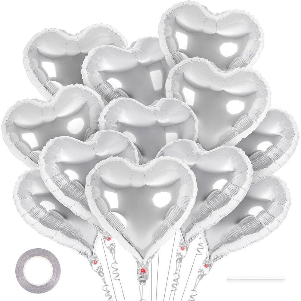 12 шт. Надувные фольгированные шары-сердца 18 дюймов Шары на День святого Валентина День рождения