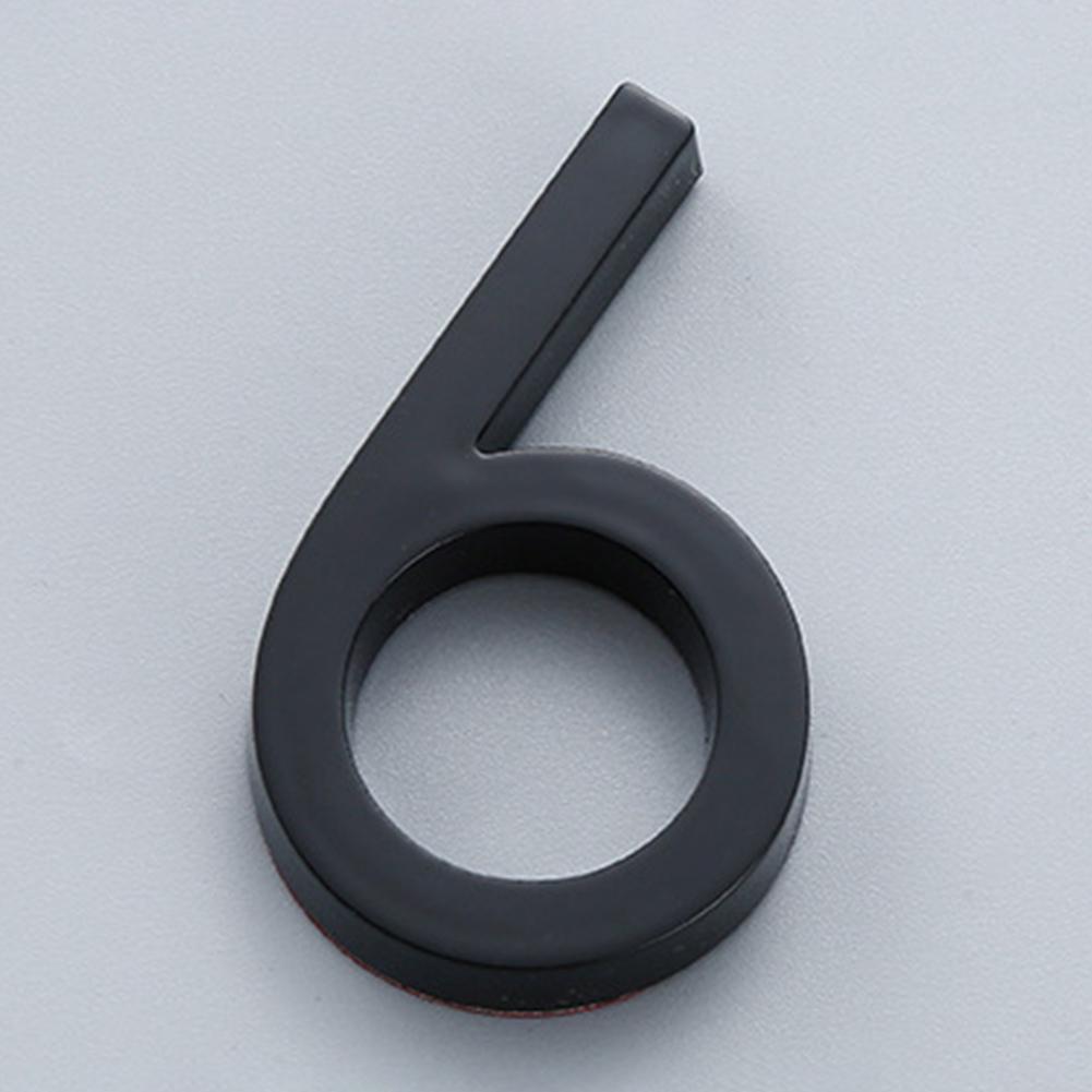 1 шт. Наклейка с номером с клеем 60 мм Глянцевая 3D Номерная табличка для двери Номерной знак Черный Для улицы Бытовой Номер в отеле Декор Аксессуары