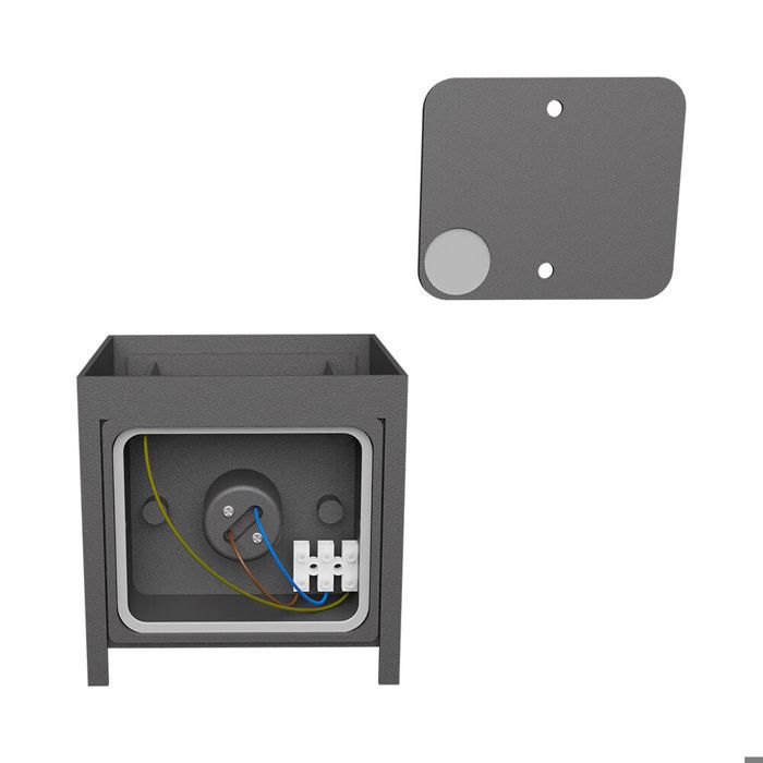 Applique murale carrée extérieure 1xG9 IP54 Gris
