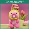 Capybara Charming Plush Keychain With Pink Hood Bubble Design Cute Gift