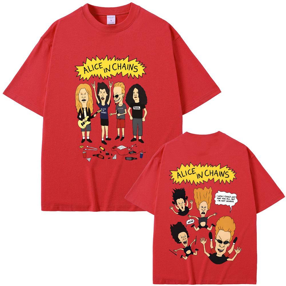 Rock Band Alice in Chains T-shirt Machos Rule Beavis and Butt Head Streetwear Summer Men Women Gothic Punk Funny T Shirts Tops