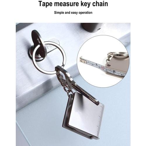 Keychain Key Ring Portable Stainless Steel Retractable Ruler Tape Measure Measuring Tool Multifunctional Decorative Attractive and Fashion