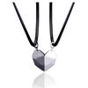 2Pcs Magnetic Couple Necklace Lovers Heart Pendant Distance Faceted Charm Necklace Women Valentine's Day Gift 2021 AVE