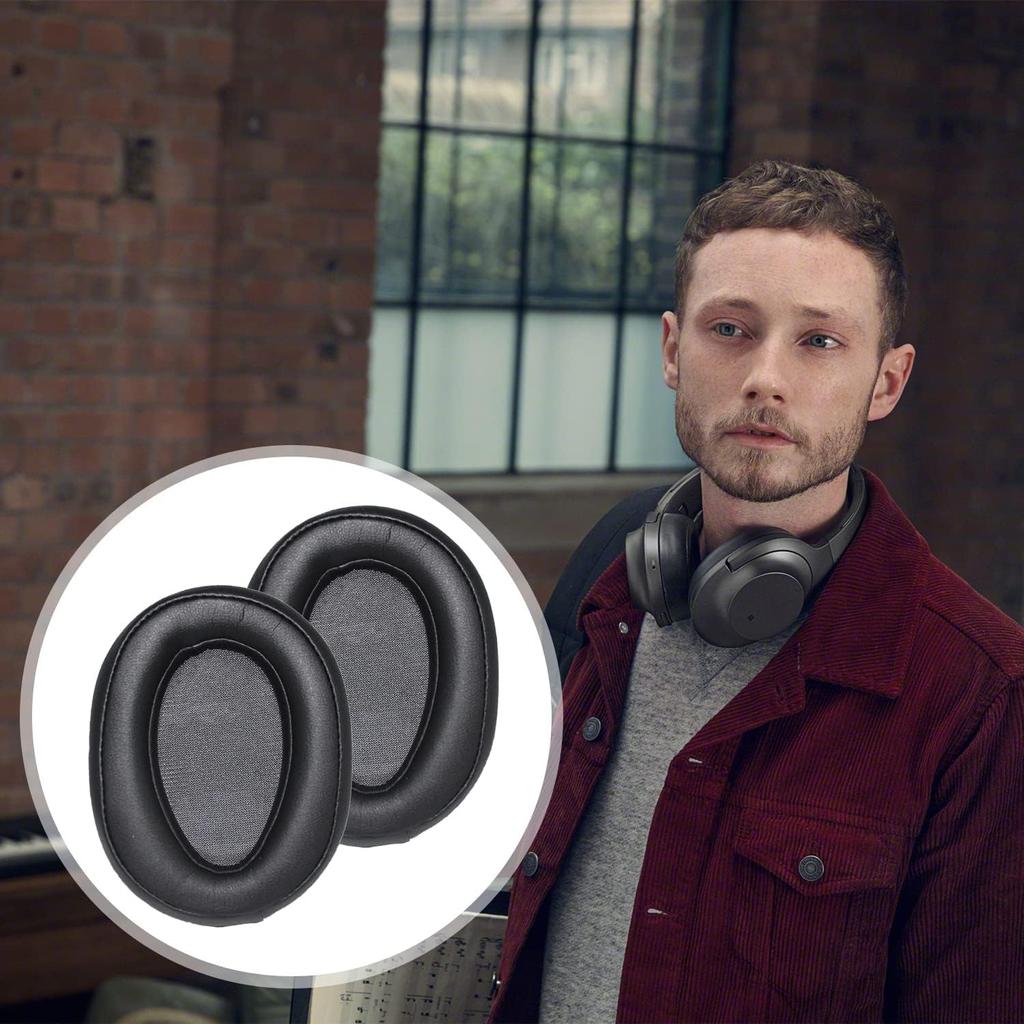 Сменные амбушюры Амбушюры из протеиновой ПУ кожи Подушечки для ушей Совместимы с наушниками Sony MDR-100ABN MDR-100ABN WH-H900N (черный)