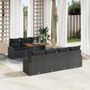 Set of 8 Pieces of Garden Sofas with Black Cushions In Poly Rattan, 2-Seater Garden Sofa with Storage and 3358284
