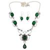 Emerald Quartz Gemstone Ethnic Jewelry Necklace Set 16-18''