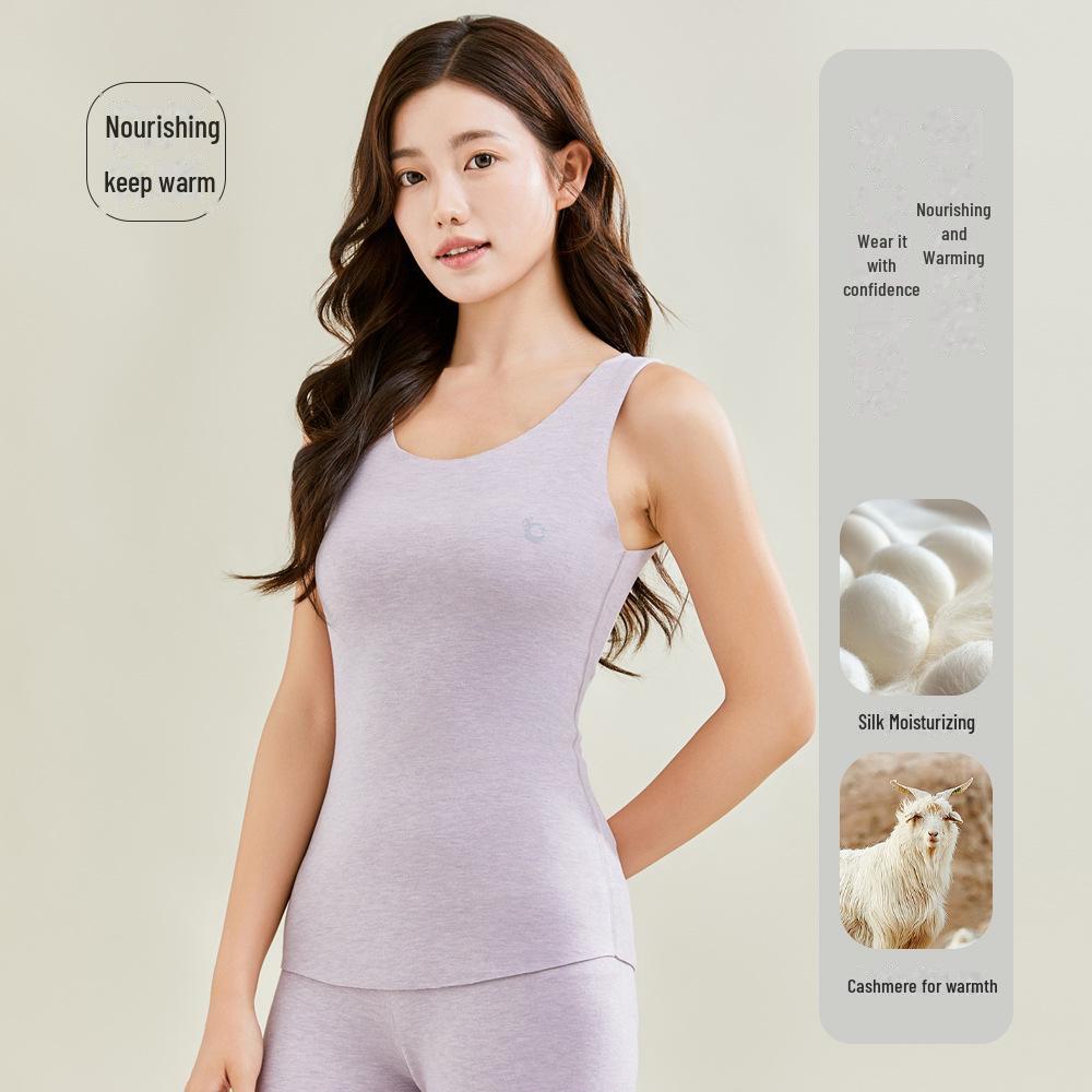 Женский терможилет из кашемира и шелка - бесшовный, плотный, плюс бархат, согревающее нижнее белье