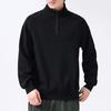 Men Fall Winter Sweatshirt Half Zipper Stand Collar Loose Solid Color Loose Long Sleeves