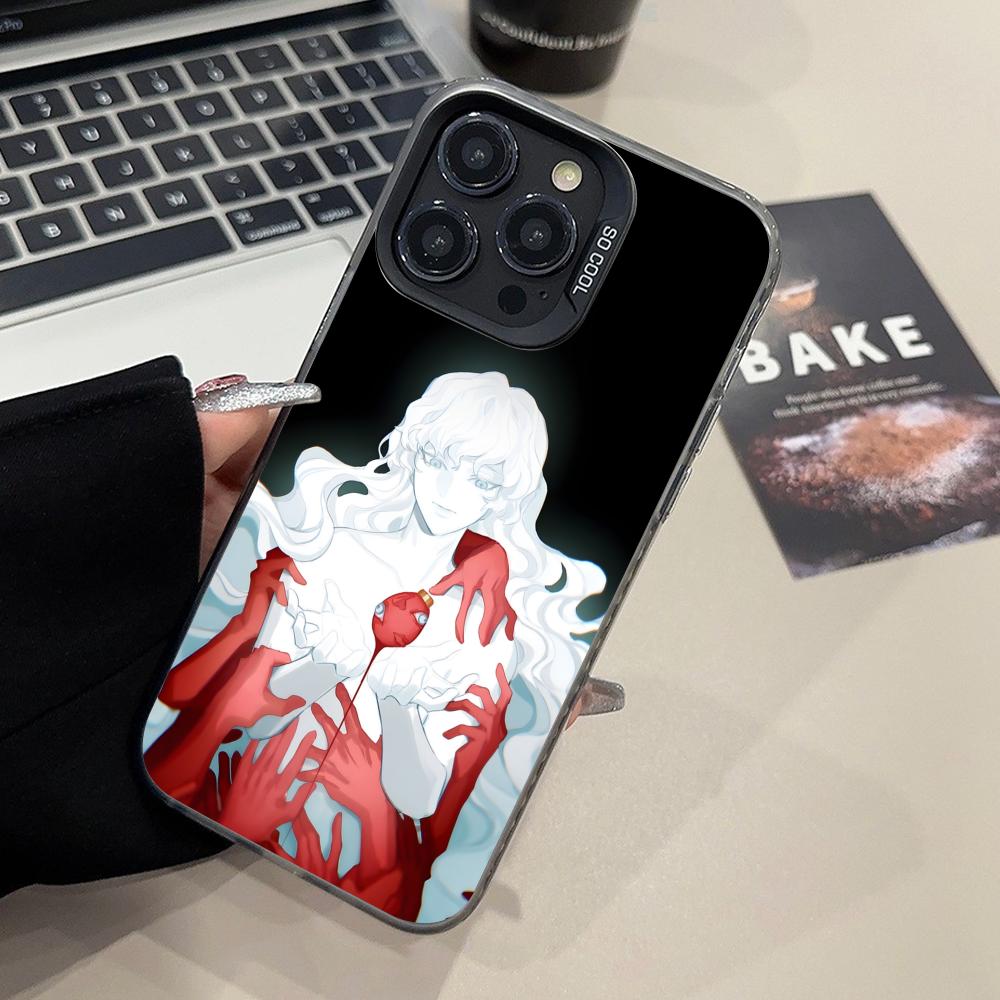 Чехол для телефона с аниме Гриффитом для iPhone 17 16 15 14 13 12 11 X XR XS Air Pro Max Plus Черный Цветной Серебристый Чехол