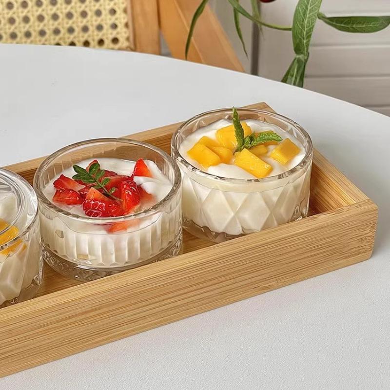 1 шт. Элегантные стеклянные десертные чашки для мороженого с крышками - Идеально подходят для пудинга, йогурта и джелато - Идеально для домашнего и коммерческого использования