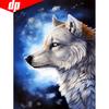 Diamond Painting Round Stones Animals Mosaic Diamond Wolf Pictures with Rhinestones
