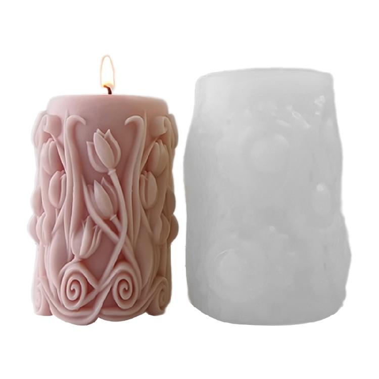 Flexible Flower Embellishments Mold Portable Floral Pillar Silicone Mould Professional Mold for Crafting Candle Soap