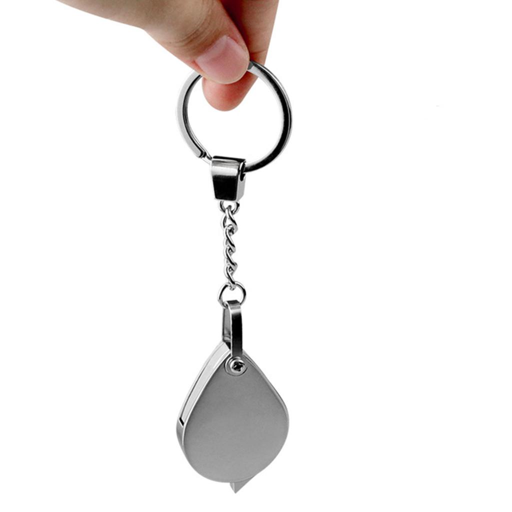 Портативное 20-кратное увеличительное стекло с металлическим брелоком, долговечное, с высоким увеличением для пожилых любителей