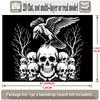 Happy Birthday Backdrop Raven Skull Polyester Party Wall Decor