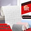 3D Wall Sticker White Wallpaper Self Adhesive Soft Foam Brick Living Bedding Room Wall Decoration DIY Protect Paper 70cm*1/8m