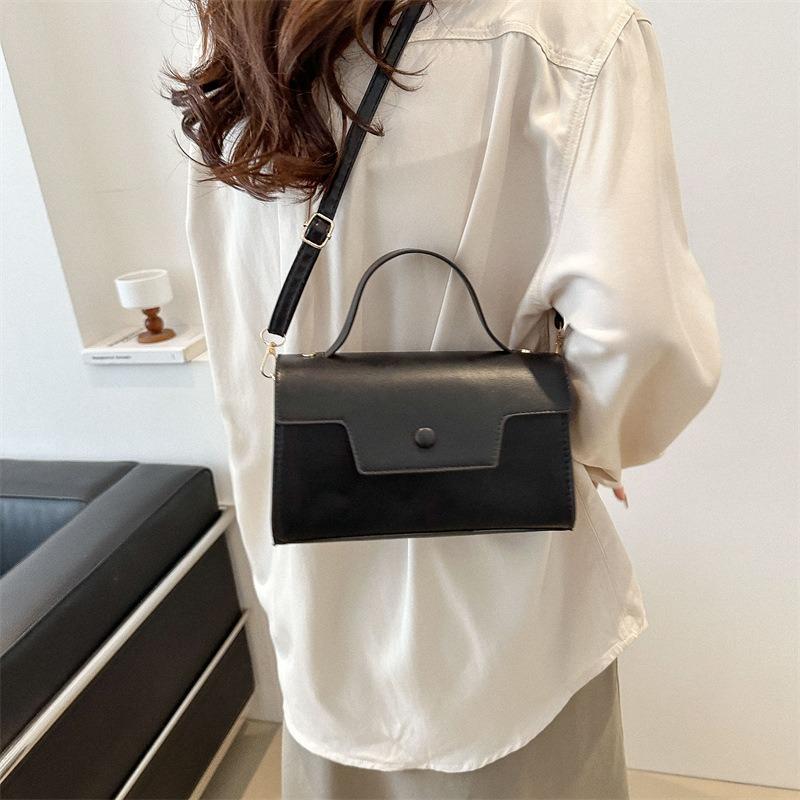 Женская ретро сумка через плечо новая модная большая вместительная сумка через плечо из искусственной кожи с текстурой маленькая квадратная сумка