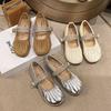 Fashion Spring and Autumn New Women High Quality Pu Flat Shoes Soft Round Toe Bread Shoes Casual Outdoor Women's Shoes