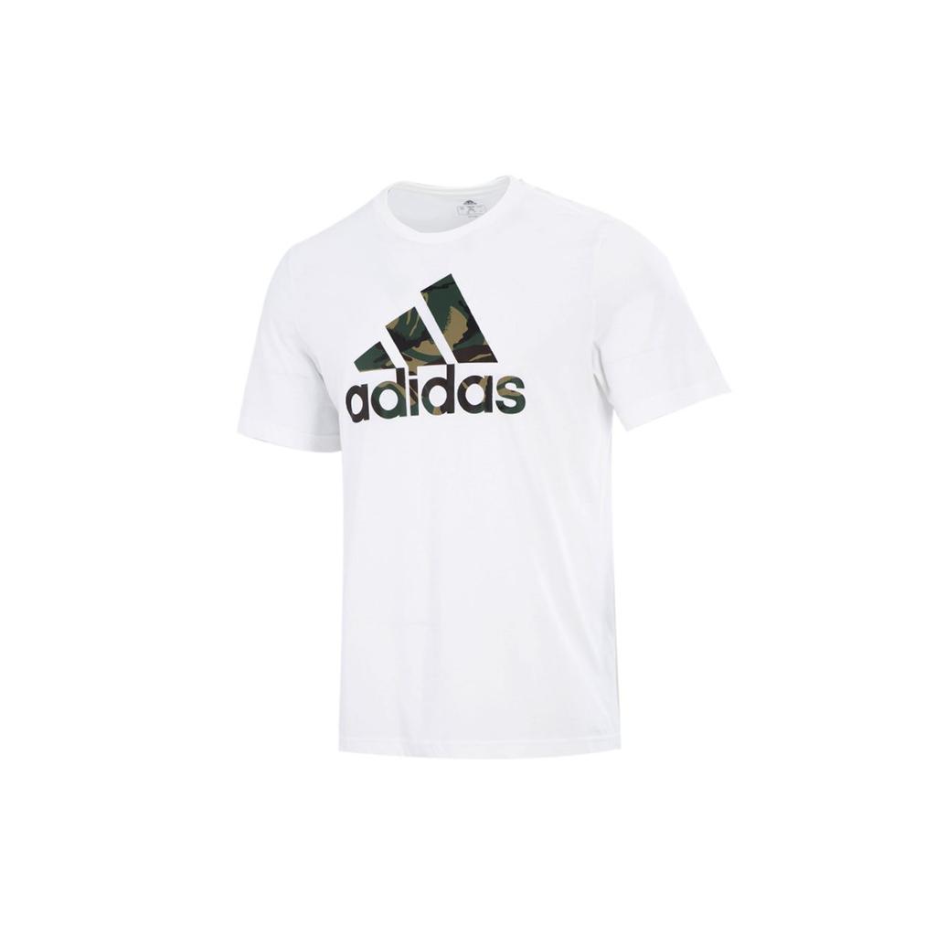 adidas Футболки Мужские Белые С Круглым Вырезом Умеренный Прямой Крой GV5237