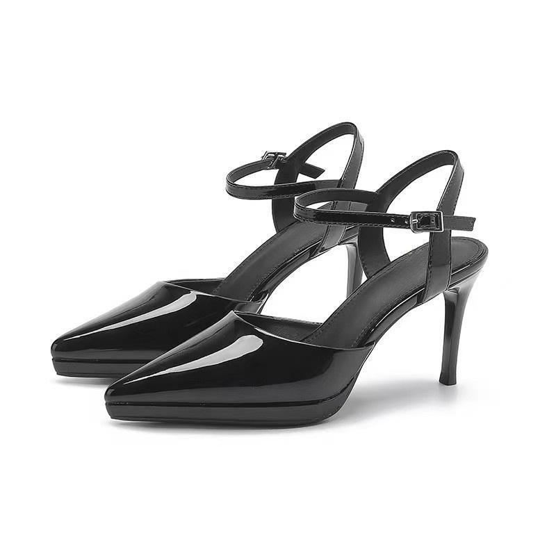 Женские сандалии большого размера с косточкой, женские туфли-лодочки из лакированной кожи на водонепроницаемой платформе и высоком каблуке-шпильке