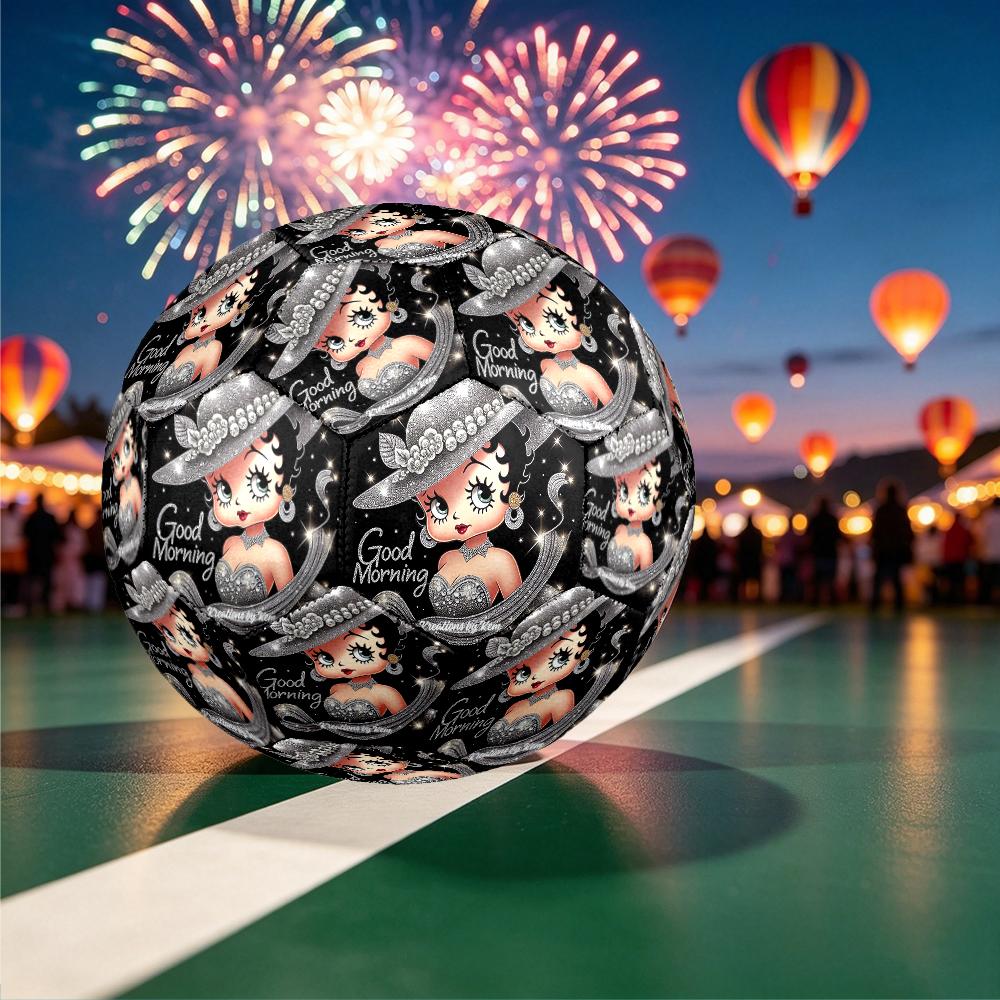 Size 5 Soccer Ball - Outdoor Sport Football with Betty Boop Pattern, Ideal Gift for Birthdays, Christmas, Father's Day, Graduation