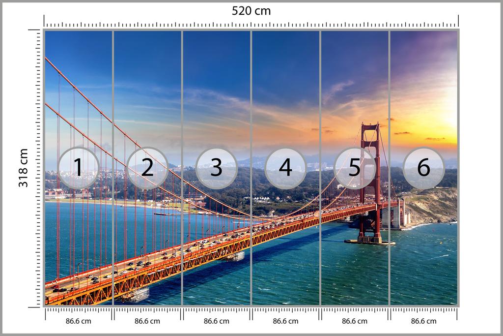 Photomural Golden Gate Bridge In San Francisco Smooth Vinyl 520x318