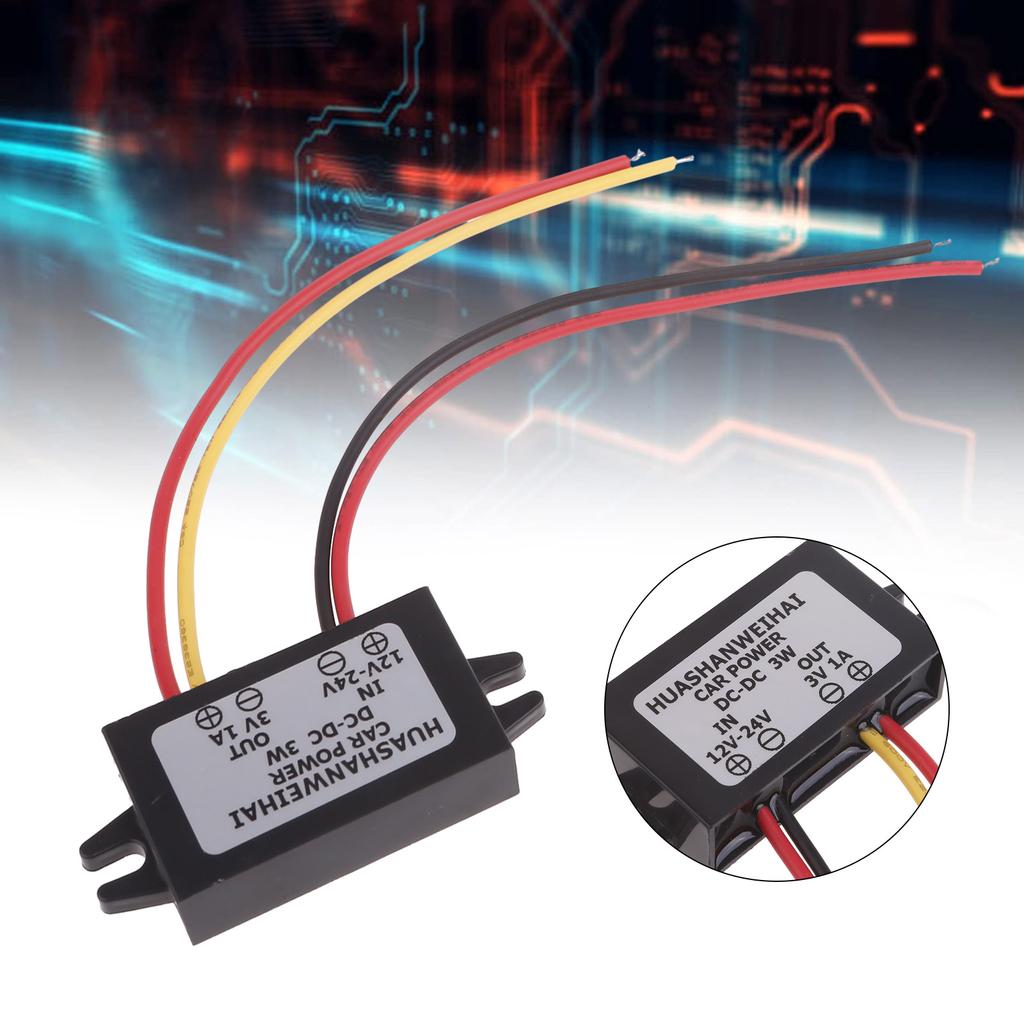 Понижающий модуль питания от 12 до 24 В до 3 В, 1 А. Эффективный адаптер питания, преобразующий напряжение от 12 В до 3 В для игрушечного радио.