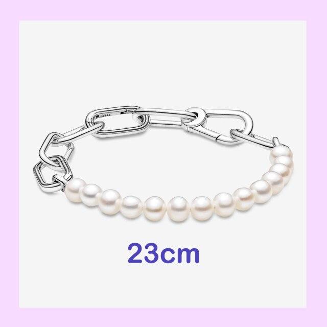 925 стерлингового серебра New Me кольцо бусина круглый соединитель шарм двойной Fit Me звено цепи жемчуг браслет ювелирные изделия