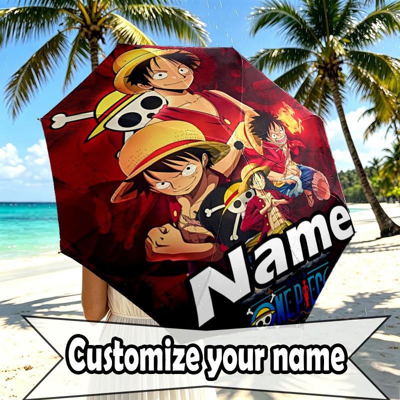 Custom Name Personalized One Piece Print Umbrella, Auto Open Close, 8‑Rib Sturdy Frame, Commute Camping Hiking Use, Birthday Gift