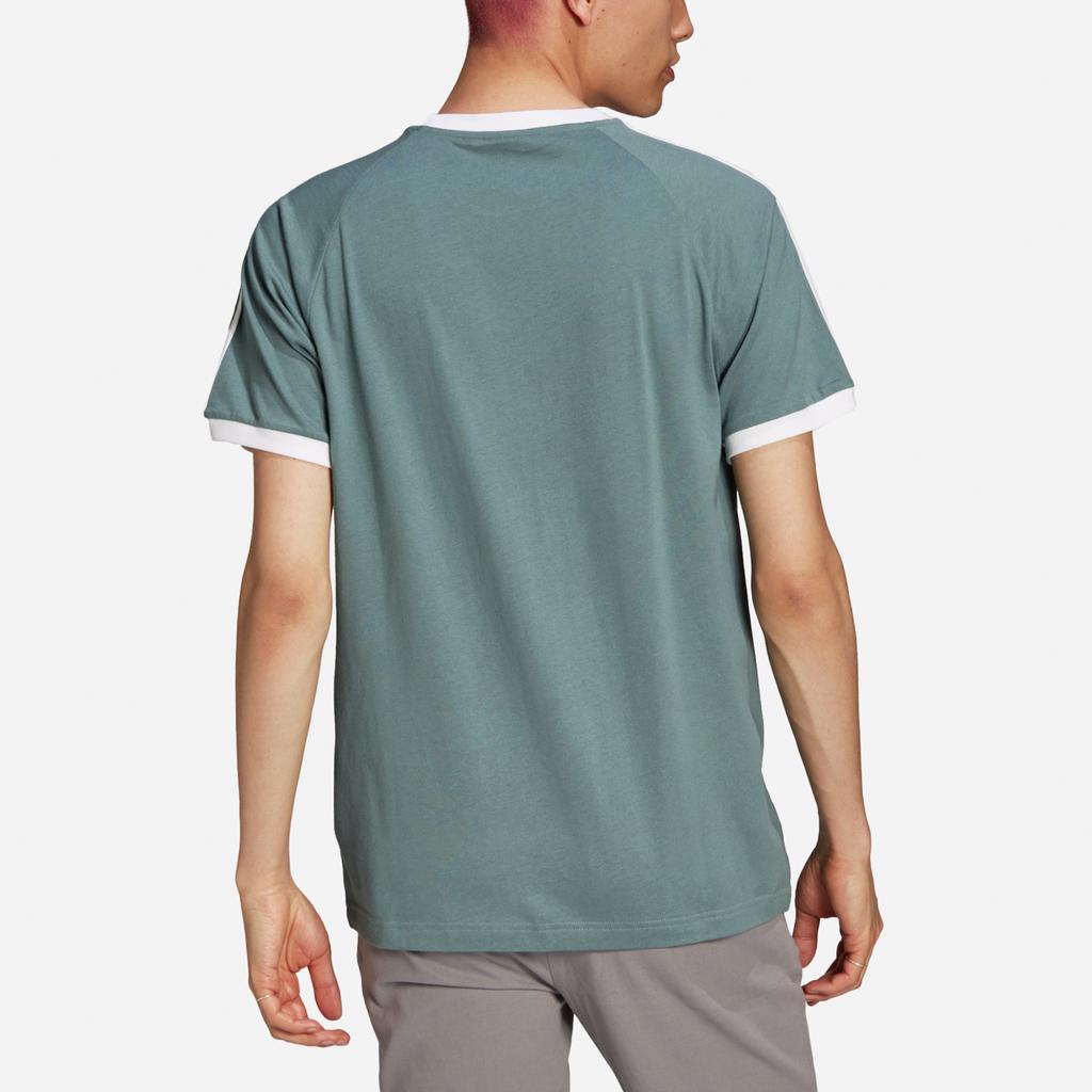 Adidas Мужская футболка с круглым вырезом Originals Trefoil Vintage с тремя полосками, изумрудного цвета GN3479