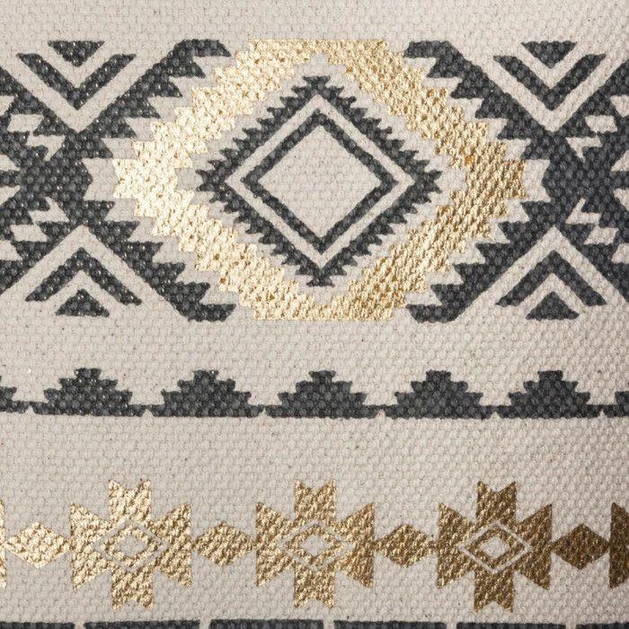 Housse de coussin or et gris Ethnique 40 x 40 cm