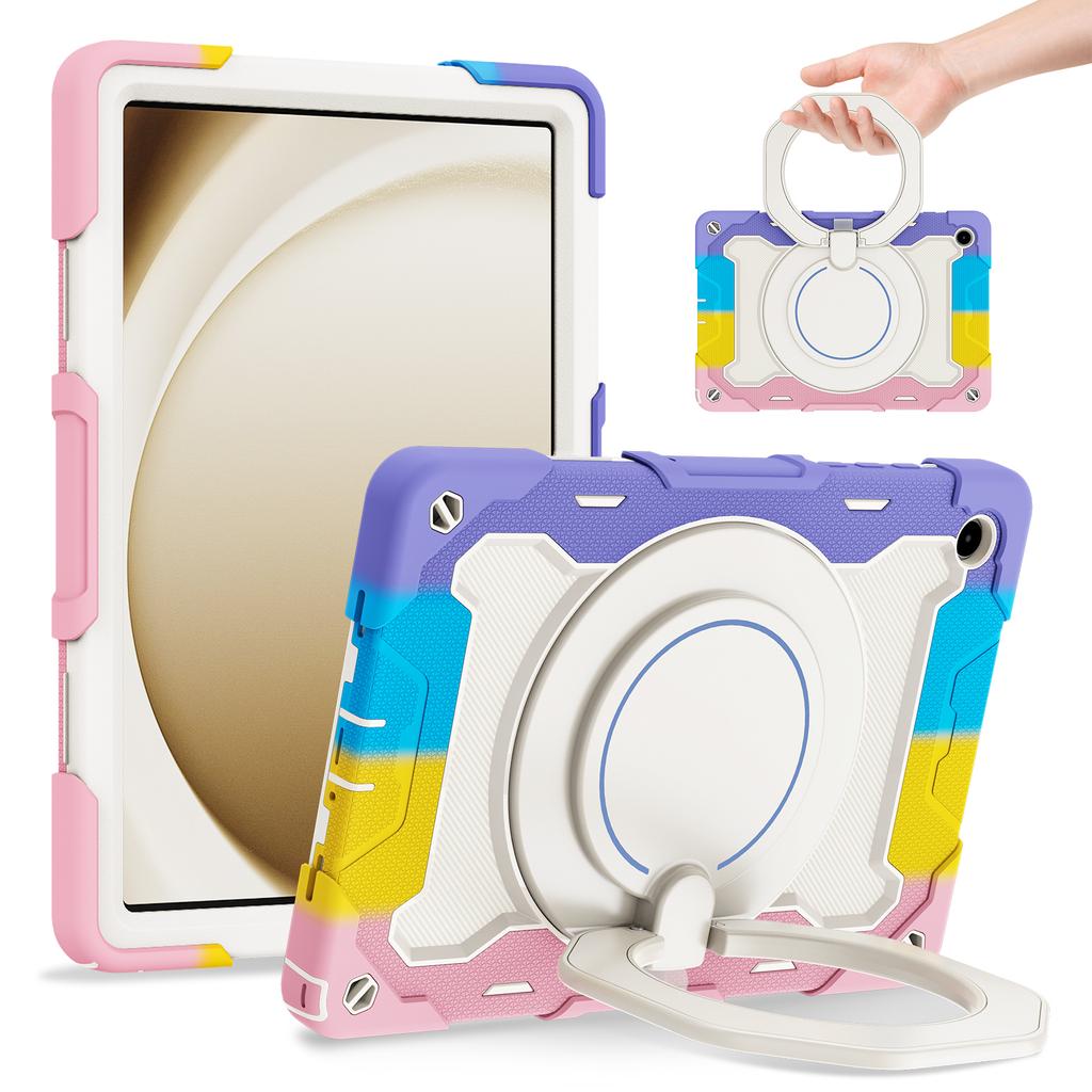 For Samsung Galaxy Tab A11+ Case with Kickstand PC + Silicone Shockproof Rugged Tablet Cover