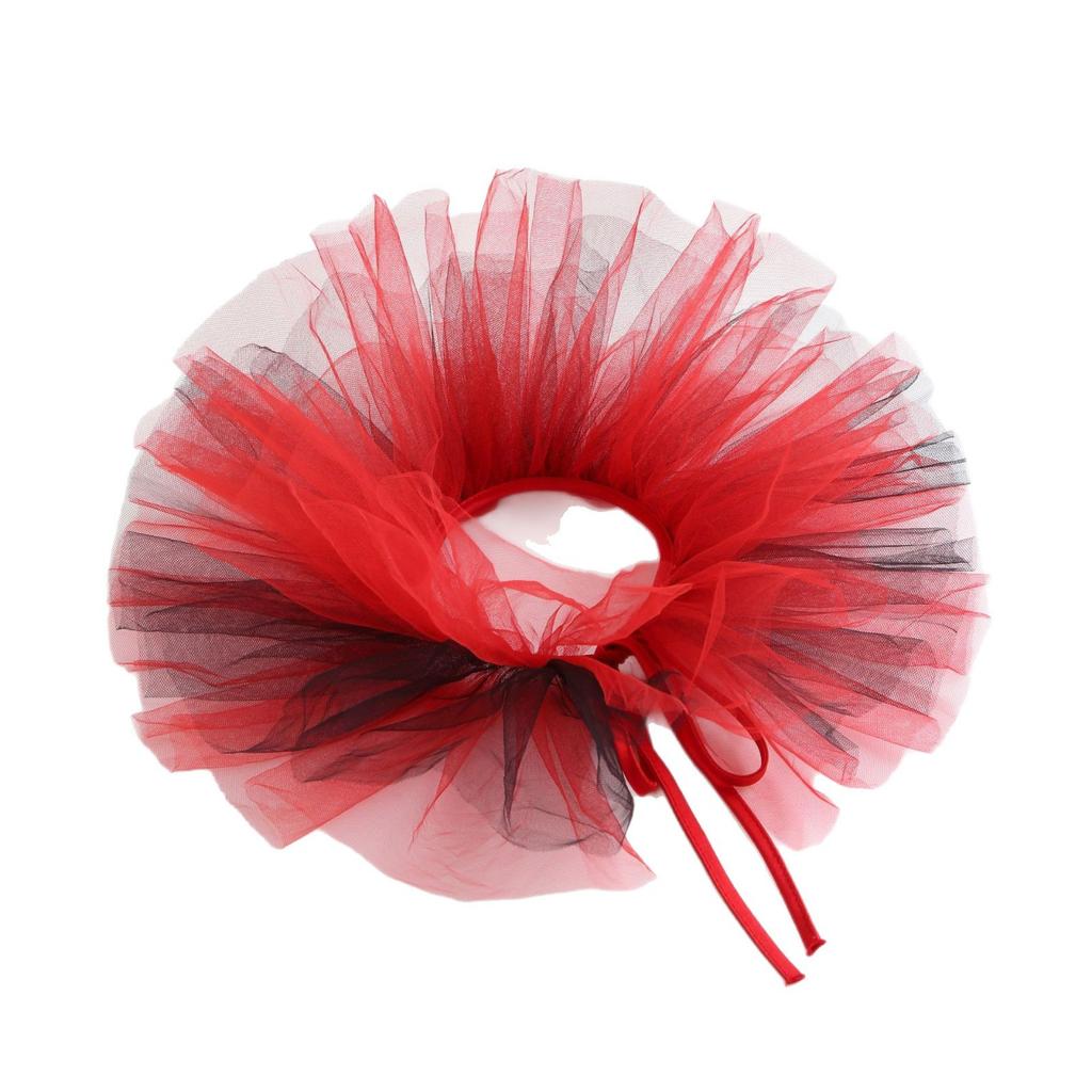 Perfect Match Colored Tulle Ruffled False Collar For Women Three-Layer Fake Collar For Halloween Costume Clown Neck Detachable Collar Shawl
