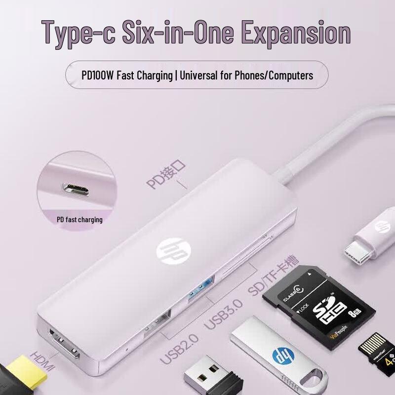 HP Многопортовый адаптер Type-C с HDMI и кардридером