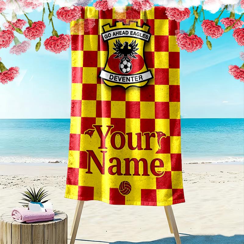Name Custom Go Ahead Eagles Print Beach Towel, Large Soft Quick Dry Towel for Beach Camping Swimming