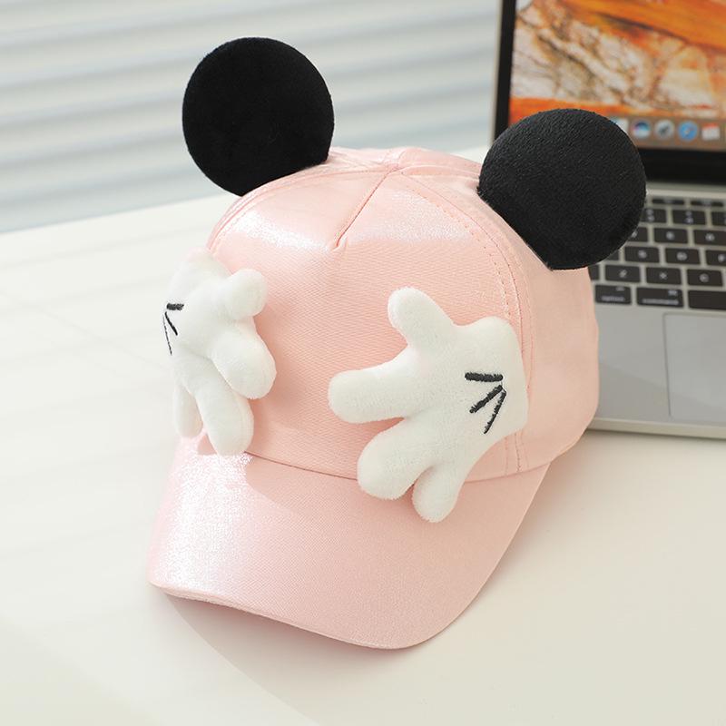 Очаровательная кепка с принтом пальм для защиты от солнца с жемчужным дизайном больших ушей для мальчиков и девочек, идеально подходит для весны и осени