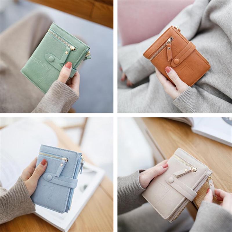 Корейский модный женский короткий кошелек из искусственной кожи, многофункциональный кошелек для монет, держатель для карт