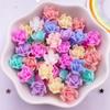 100pcs Resin Cute Colorful 10mm Rose Flower Gem Flatback Stone Applique DIY Home Figurine Scrapbook for Nail Craft Accessory