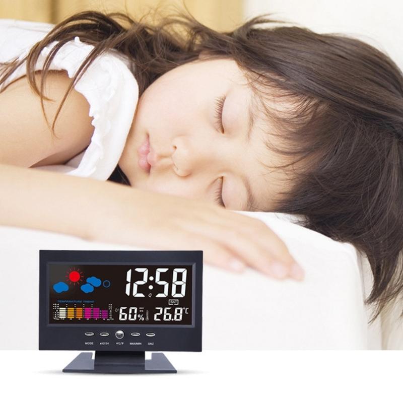 Настенный настольный цифровой гигрометр-термометр, метеостанция с индикатором уровня комфорта и оповещением о тренде температуры