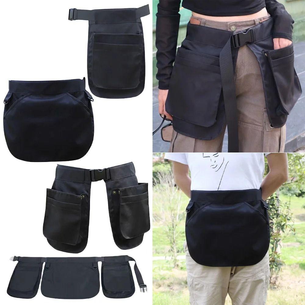 Multi-pocket Apron Belt Bag Black Fanny Pack Wear Resistant Tool Pouch Travel