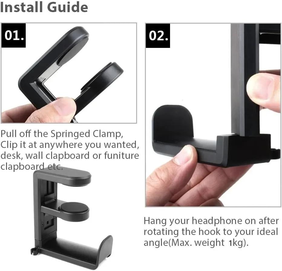 Вращающаяся на 360° подставка для наушников, настольный держатель для гарнитуры, игровая гарнитура для ПК, настольный крючок для контроллера наушников