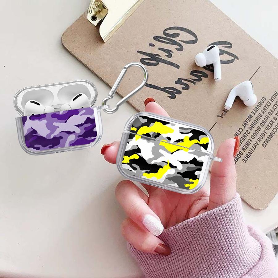 Камуфляжный чехол для Airpods Pro2 Pro3 Pro 4 1 3 2 Прозрачные чехлы-крышки для наушников