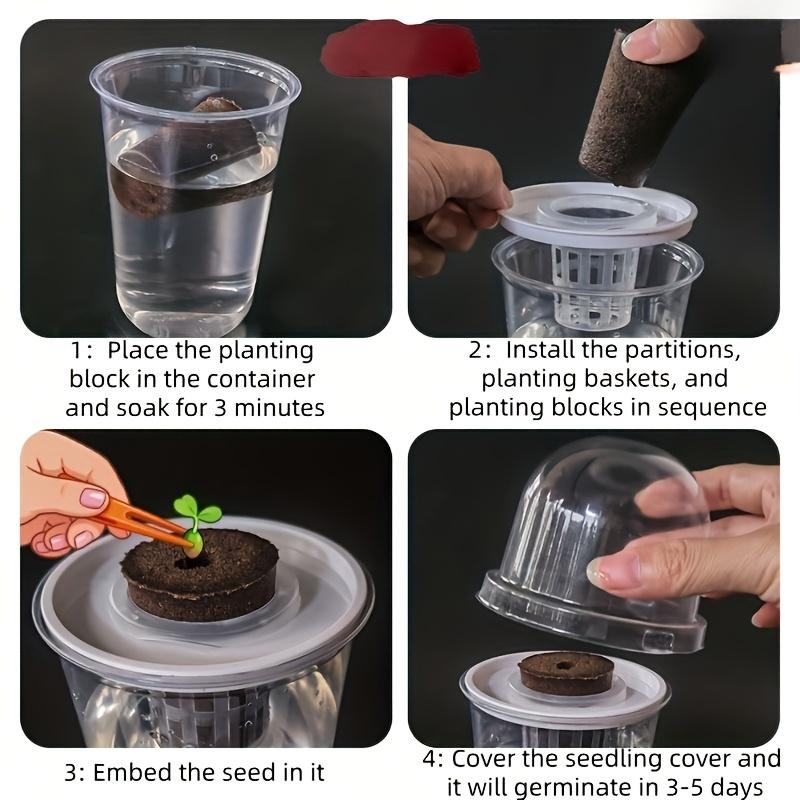1-1pc Visible Clear Plants Germination Cup Hydroponic Seed Planter Pots Reusable Durable Seed Starter Tray Plastic View Cups
