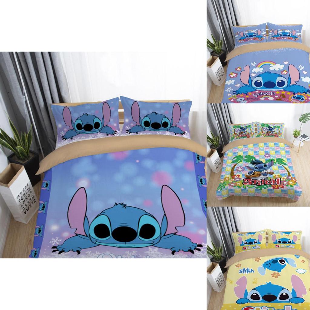 Adorable 3d Cartoon Stitch Anime Comforter With Matching Duvet Cover And Pillowcase