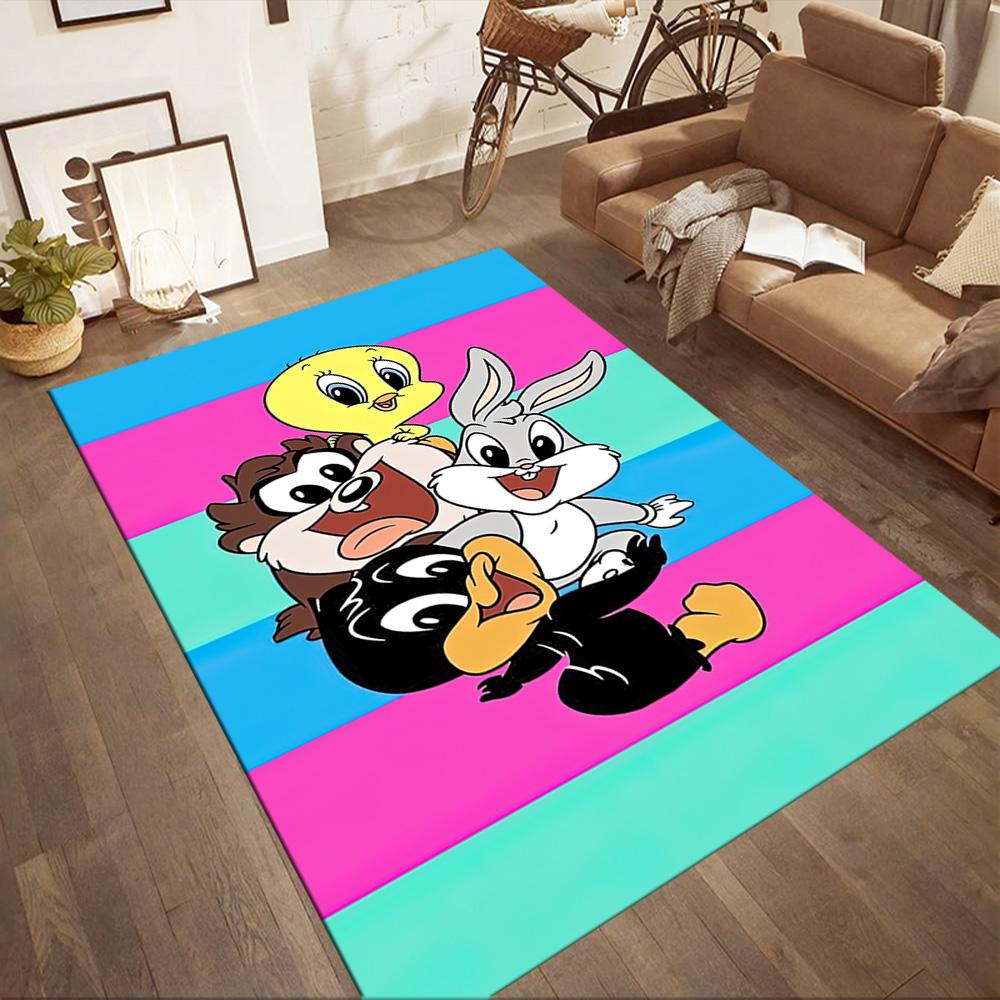 Classic Looney Tunes Characters Square rugs are a great choice for living rooms, bedrooms, home décor, and as gifts.
