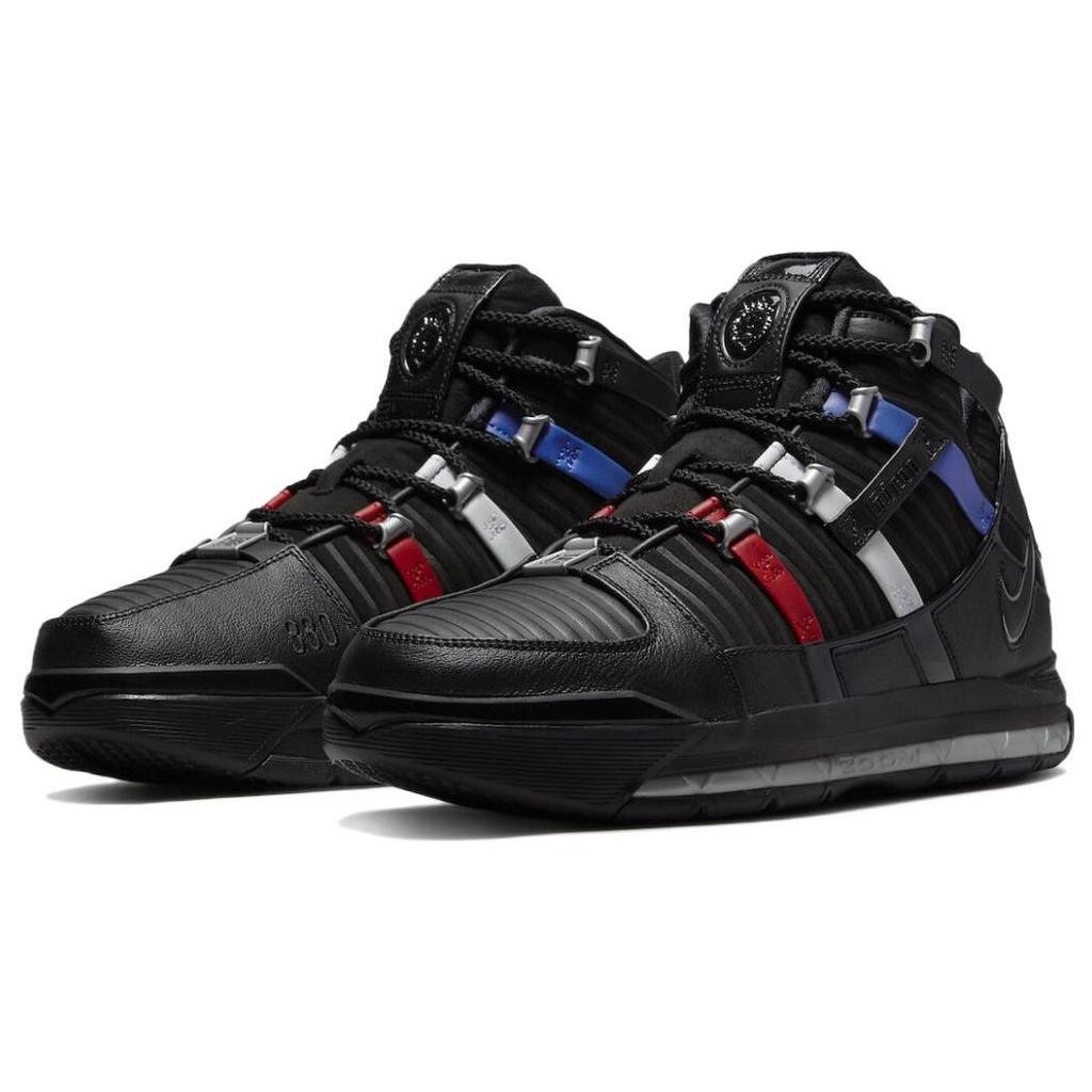 Nike Zoom LeBron 3 Retro Barbershop Men Sneakers Black Metallic-Silver University-Red DO9354-001