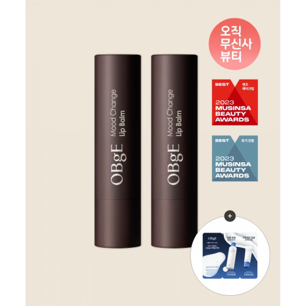 Obge Mood Change Lip Balm 2ea + Protein Barrier Toner Cream Sasshe